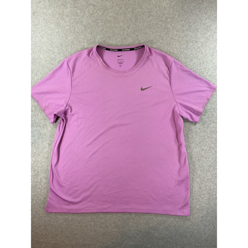 Nike Dri-FIT Running Shirt Large Purple Short Sleeve Training DV9315-532 #662